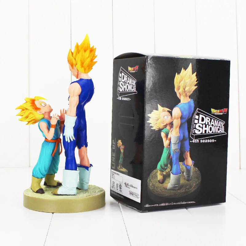 

New arrival 20cm Dragonball Vegeta Trunks father with son Goku PVC Action Figures DRAMATIC SHOWCASE Dragon Ball Z Model Toy