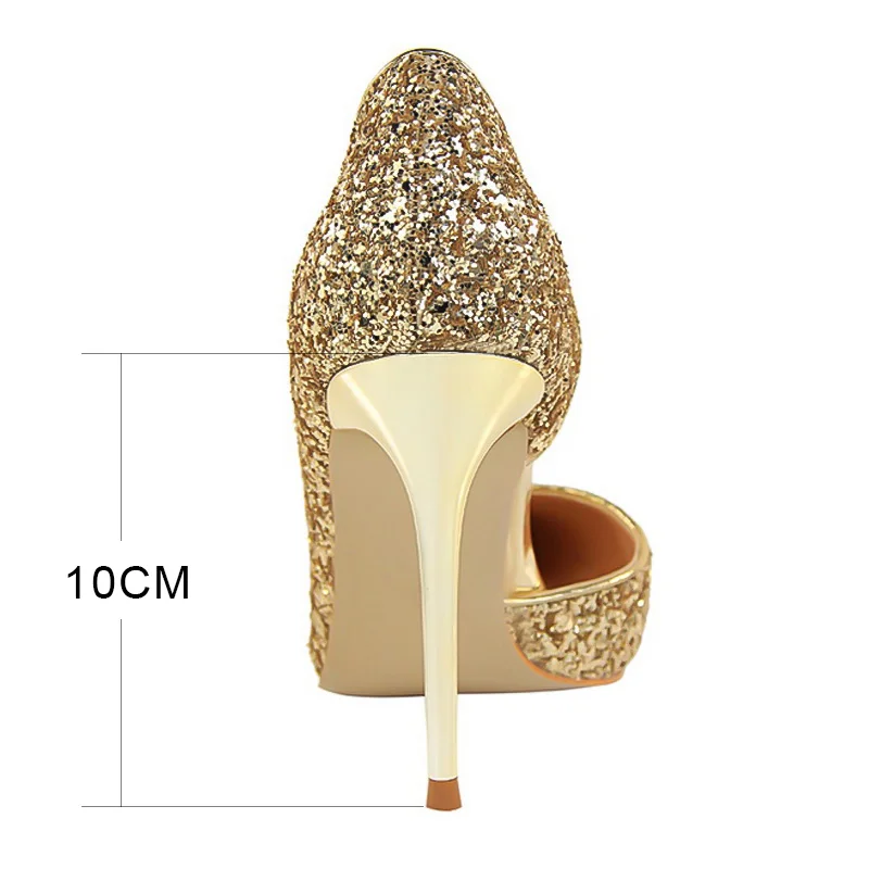 LAKESHI/женские туфли-лодочки; пикантная Свадебная обувь; шикарные женские туфли на очень высоком каблуке; женские туфли на шпильке с золотыми блестками и градиентом
