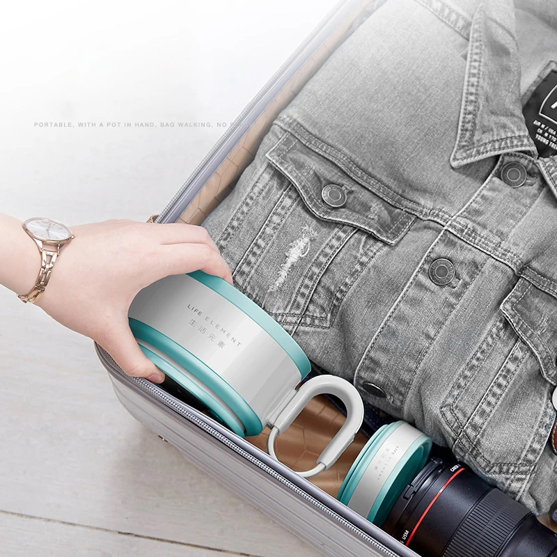 Folding Kettle Compression Electric Kettle Portable Kettle Mini Insulation Kettle Outdoor Camping Trip100-240V