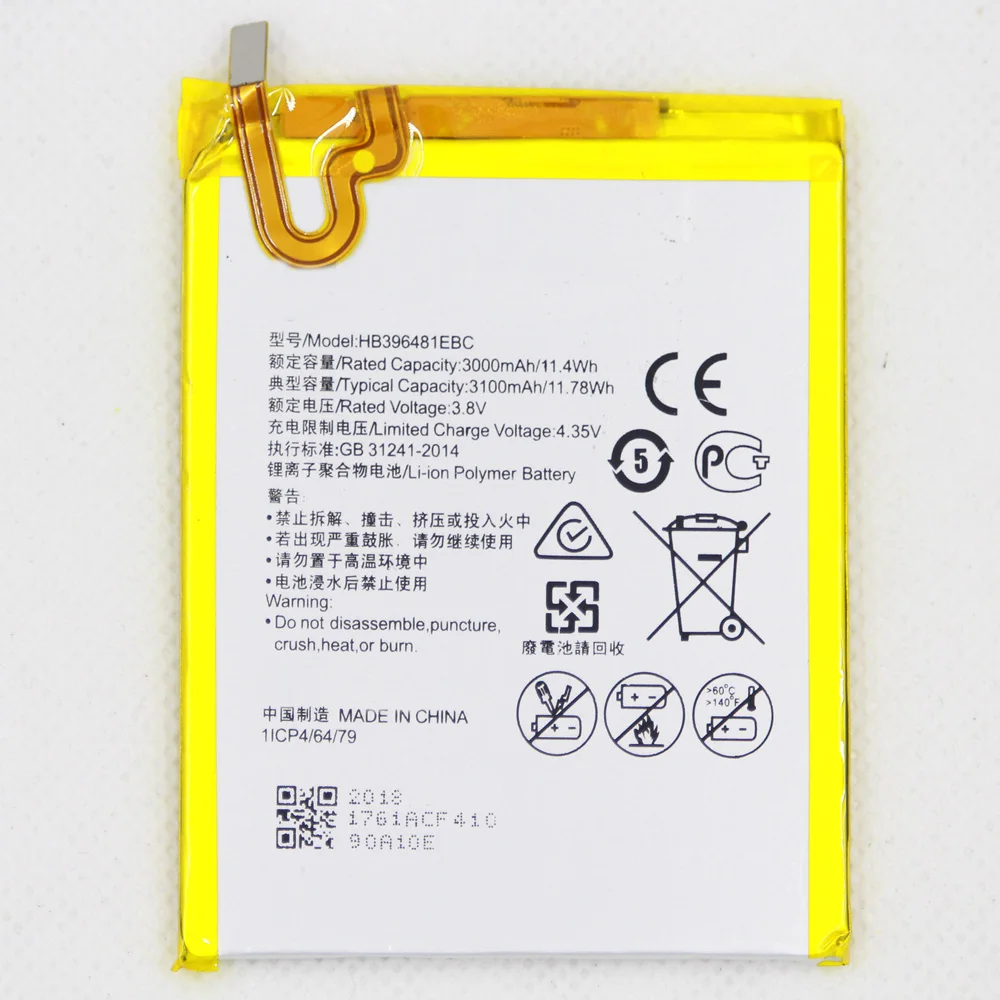 10 шт./лот HB396481EBC литий-ионный аккумулятор для мобильного телефона Huawei Ascend G7 Plus G8 G8X