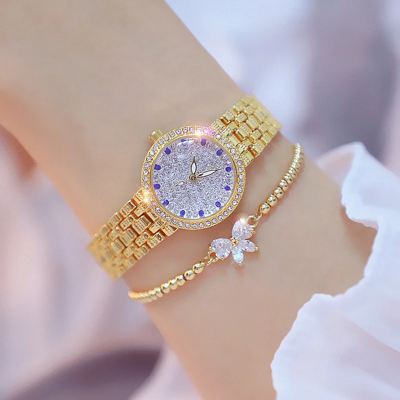 

2019 Luxury Crystal Watch Women Waterproof Rose Gold Steel Strap Ladies Wrist Watches Top Brand Bracelet Clock Relogio Feminino