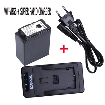

VW-VBG6 Rechargerable Camera Battery + VW VBG6 VWVBG6 SUPER rapid Charger For Panasonic AG-HMC71 HMC73 HMC150 HPX250 AC160MC