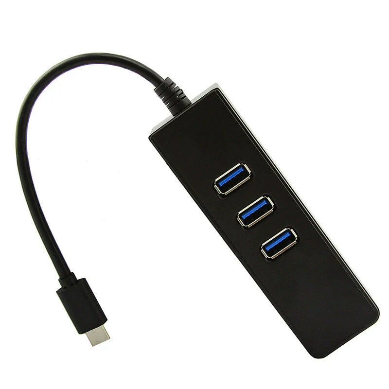 Basix USB C Ethernet-адаптер USB C концентратор к Ethernet RJ45 сетевой адаптер сетевой карты Gigabit Интернет для Macbook Pro air Тип C концентратора - Цвет: black