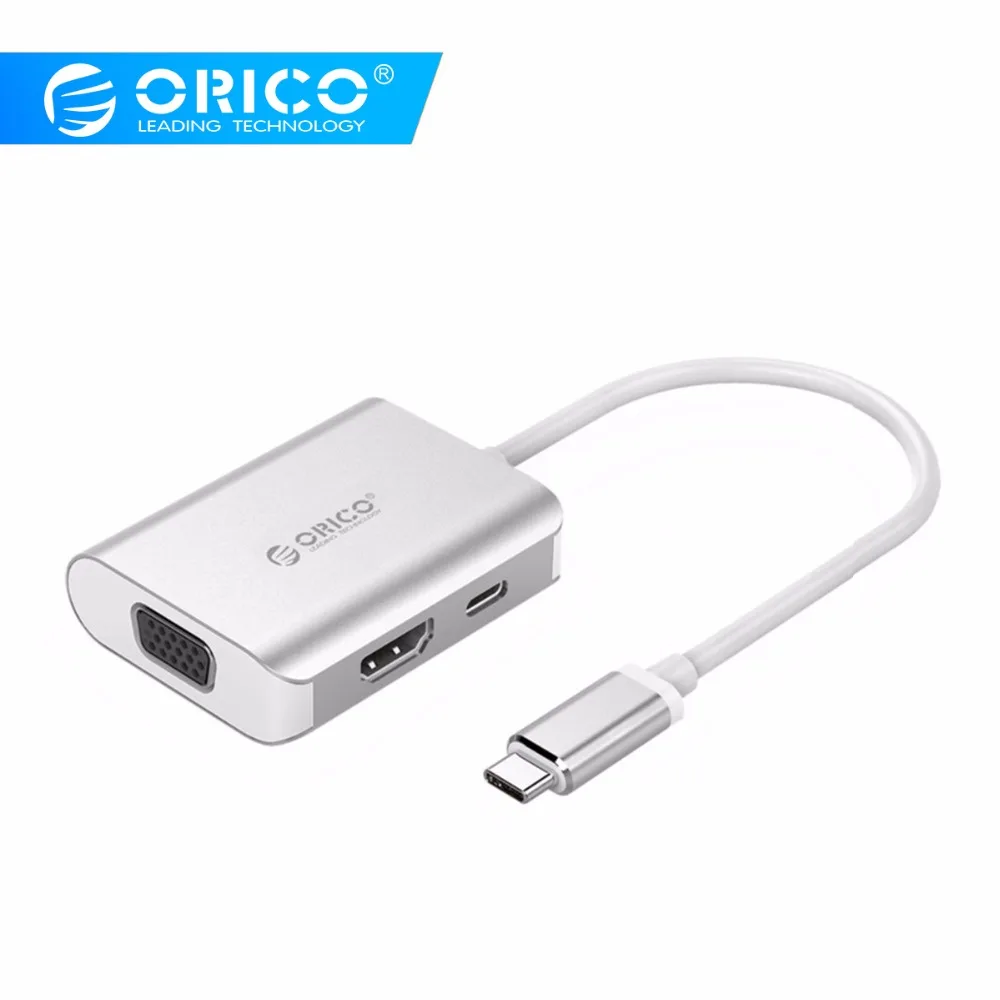 ORICO USB HUB Тип C к HDMI 4 K Аудио Видео VGA PD адаптер для samsung Galaxy S9/S8/примечание 9 huawei Коврики 10/P20 Pro USB C Зарядное устройство