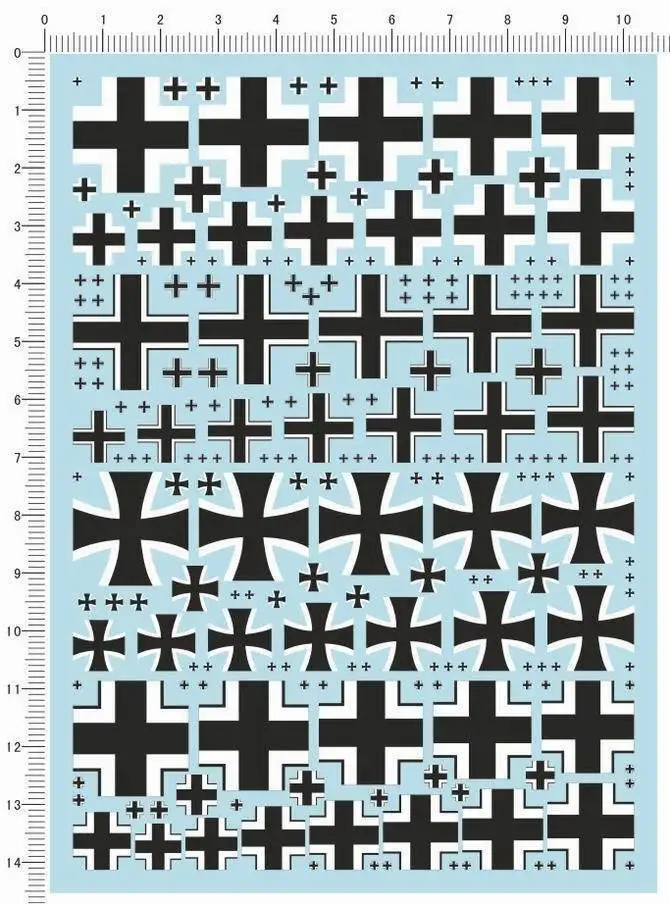 Universal 1/6 1/72 1/144 1/35 WWII German Military Iron Cross Model Water Decal