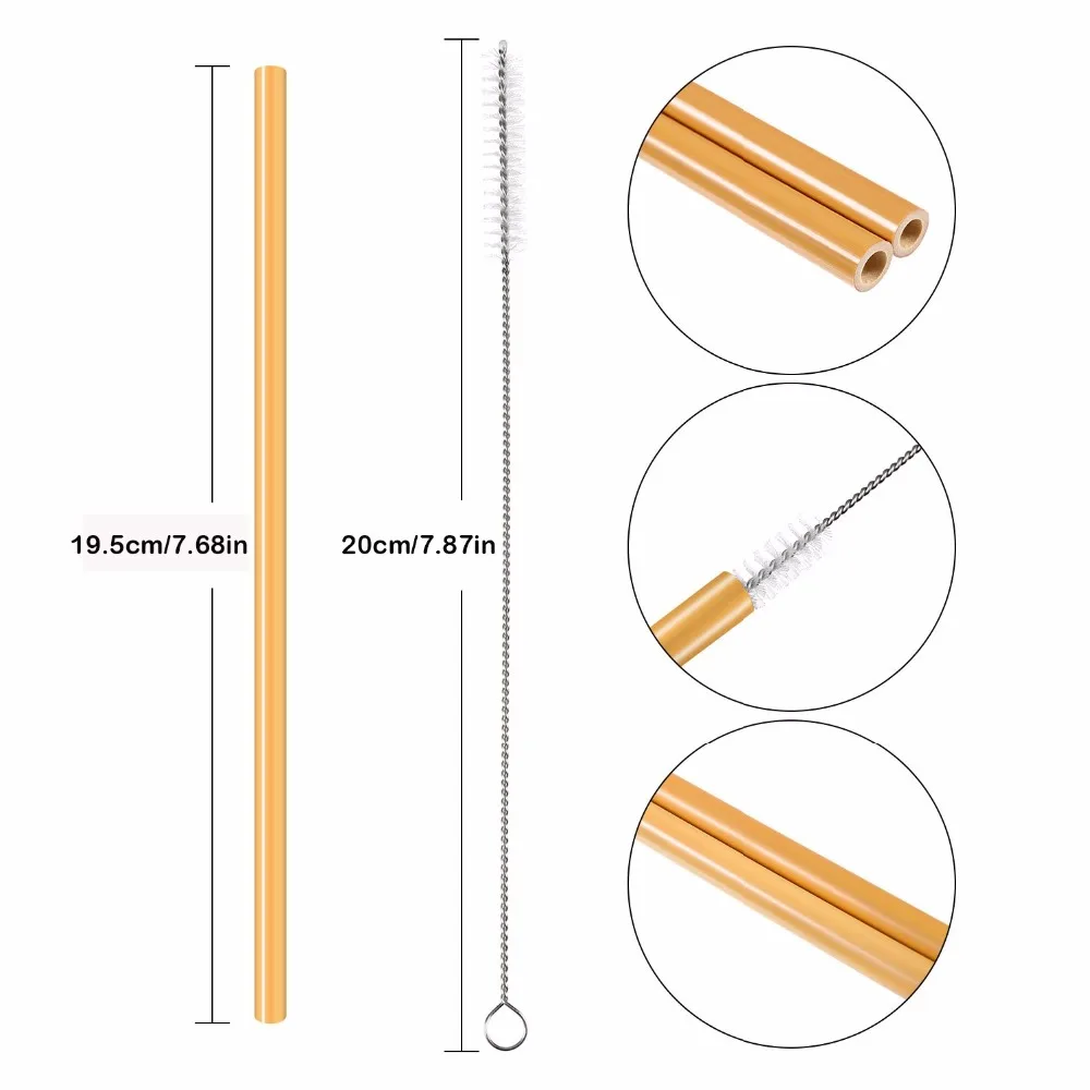 Полезные 10 шт многоразовые, для питья бамбуковая соломка Экологичные вечерние Кухня с щетка для чистки вечерние бар бамбуковая соломка