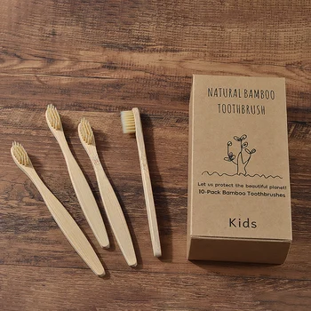 

Childrens Bamboo Toothbrush 10PC Kids Soft Eco Biodegradable Plastic-Free Toothbrushes Oral Care Bamboo Tooth Brush Eco Handle