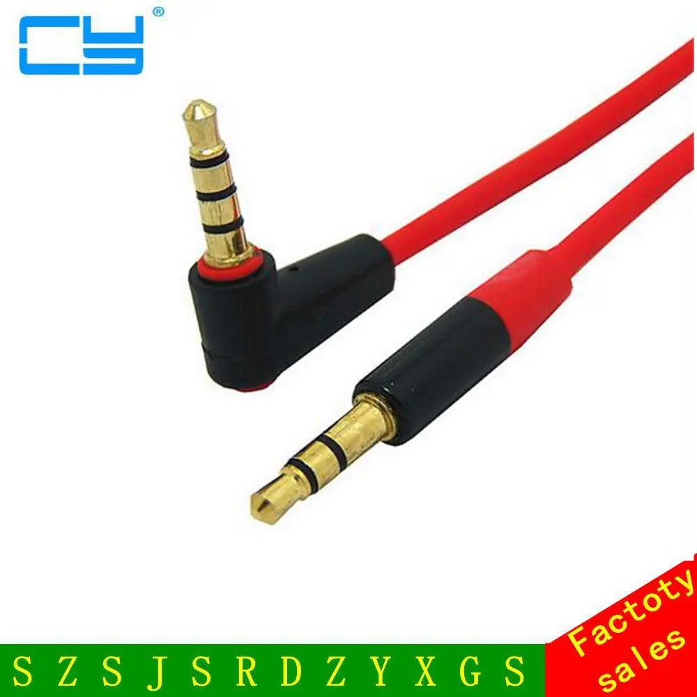 

90 Degree Angled Type Stereo Audio 3.5mm to 3.5mm Replacement Male to Male Connect Audio AUX Cable Cord Line 1.2M