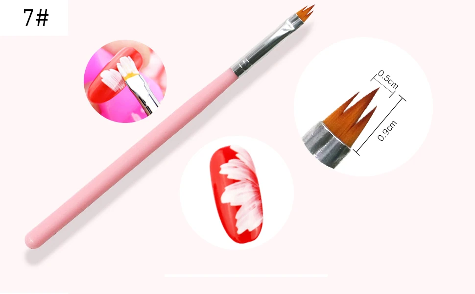 Modelones 8 шт набор кистей для ногтей ручки для дизайна ногтей розовые кисти для окраски волос DIY лепесток цветок дизайн ногтей ручка для рисования Маникюр Toools