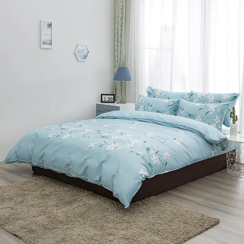 

Bedclothes set pure cotton four-piece dormitory simple fashion single double bed sheets XHS0127