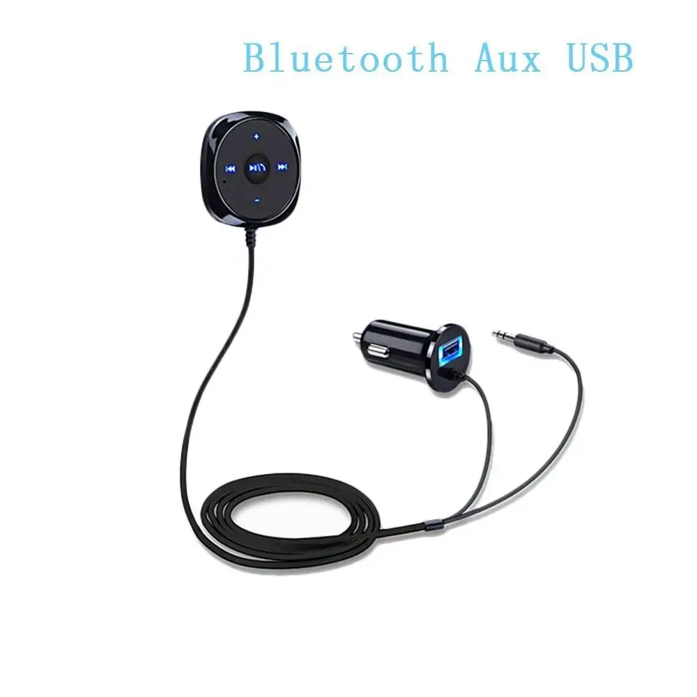 Bluetooth hands-free MP3 player car kit 2.1A USB Car Charger + 3.5mm AUX cable Wireless music and car calls ,digital LED display