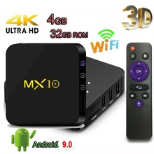 Pro MX10 Smart tv BOX Android 9,0 Rockchip RK3328 DDR3 4 Гб Ram 32 Гб Rom телеприставка 4K USB 3,0 H.265 медиаплеер