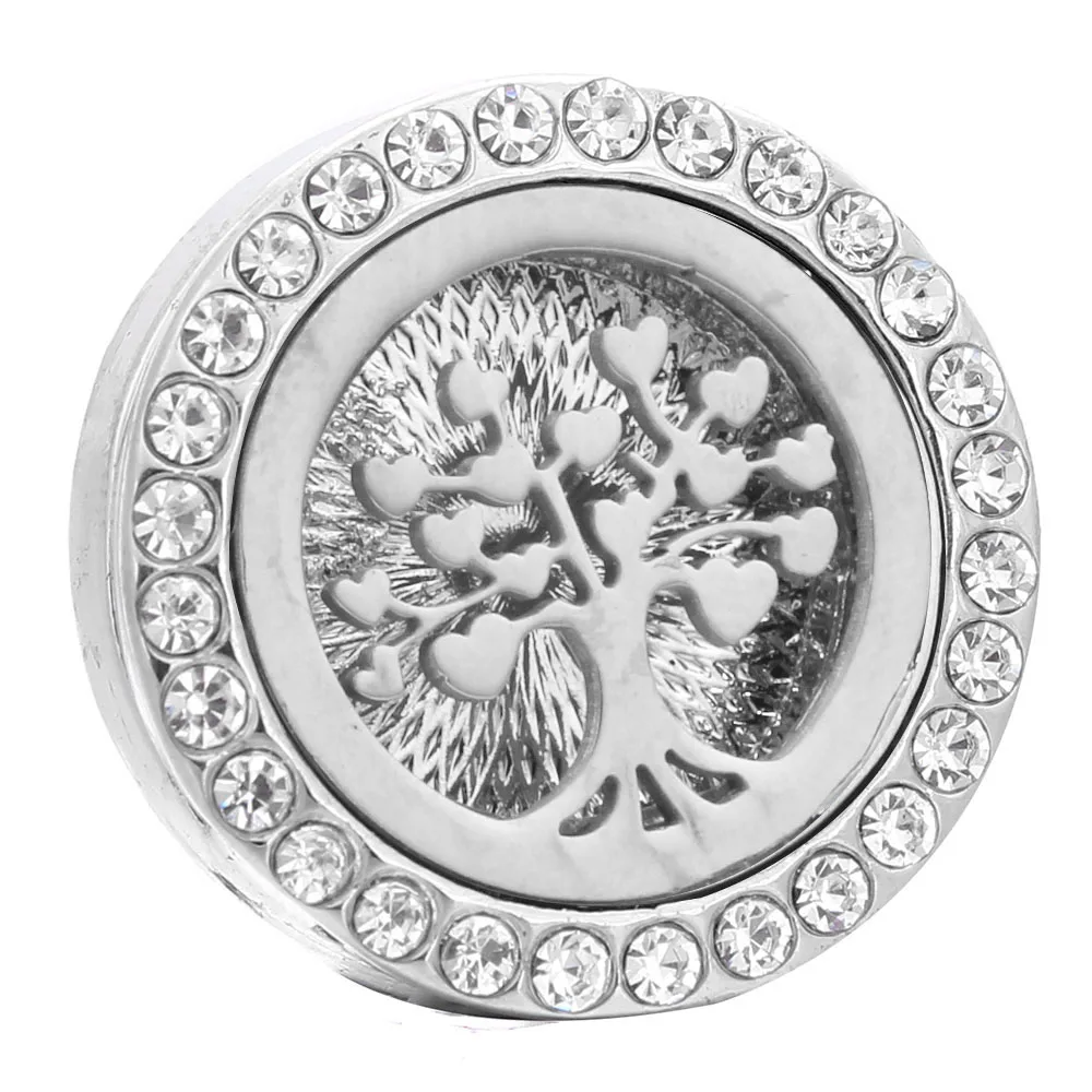 

Tree Of Life Aromatherapy 18mm Snap Buttons Perfume Locket Magnetic Stainless Steel Essential Oil Diffuser Snap Button Jewelry