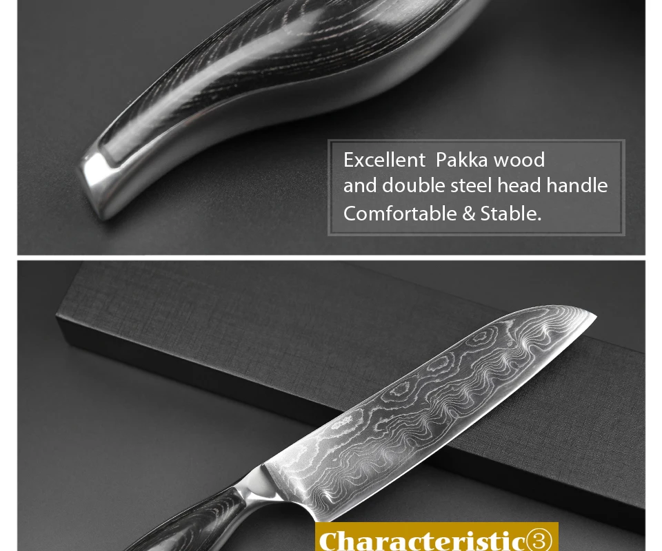 XINZUO 7 дюймов нож Santoku японский VG10 73 слоев дамасский супер стальной кухонный нож острые японские ножи повара Pakkawood ручка