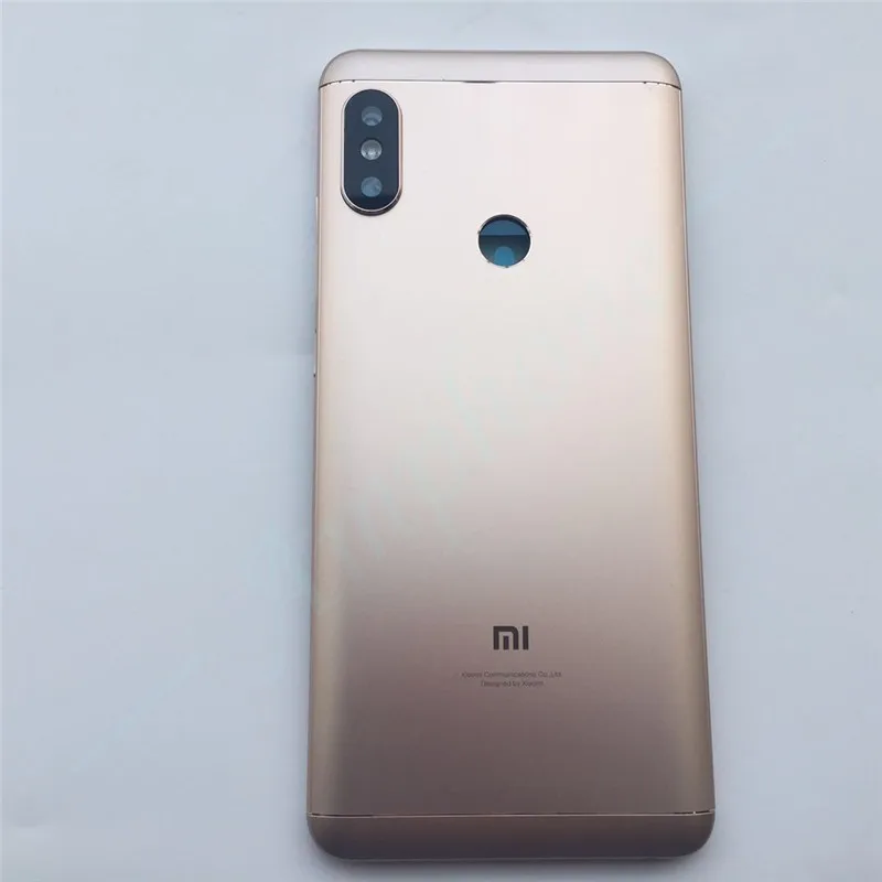 Новые запасные части для Xiaomi Redmi Note 5/Note 5 Pro Корпус задней крышки батареи+ боковые кнопки+ Замена объектива вспышки камеры - Цвет: Gold