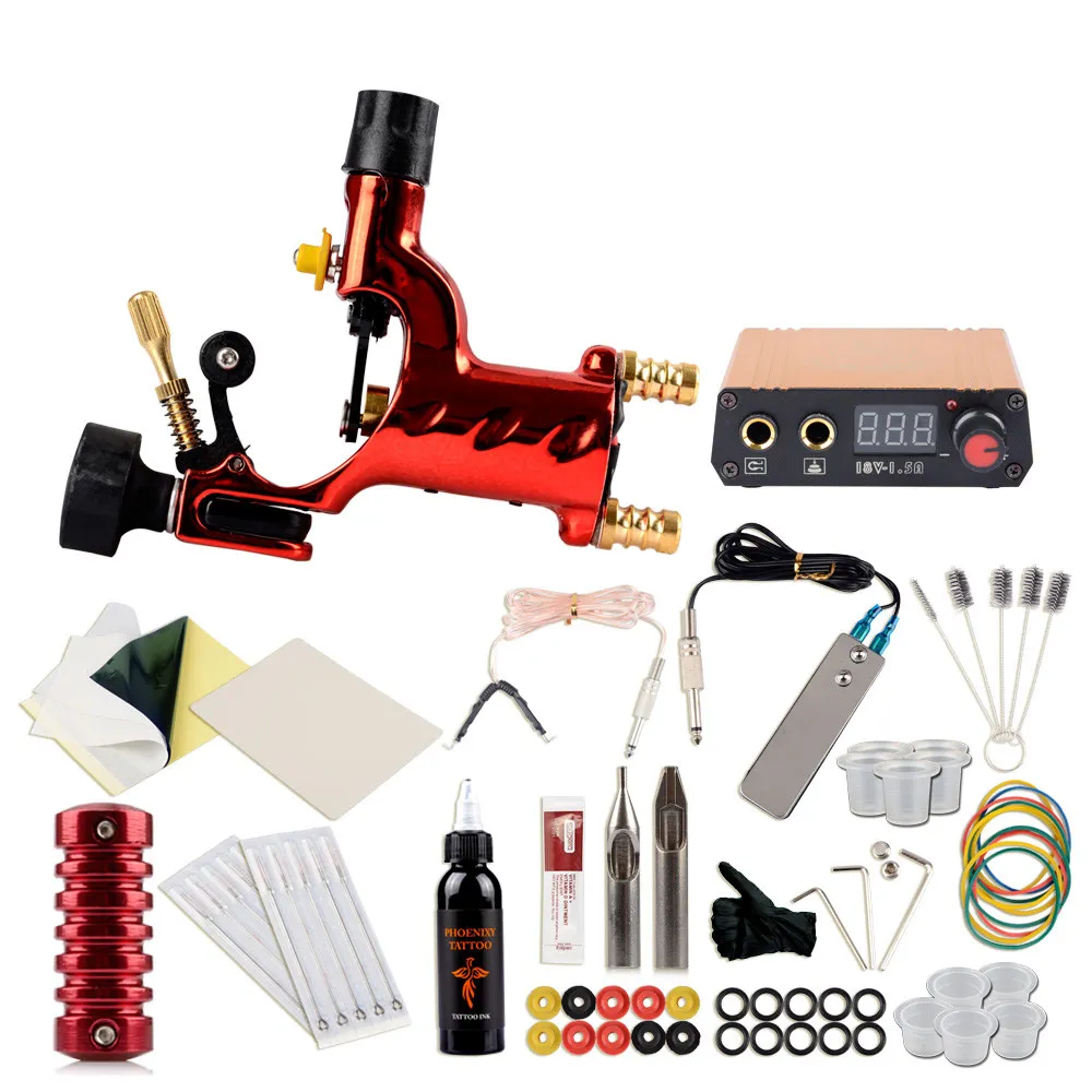 

Tattoo Kit Rotary Tattoo Machine Gun 30ml Pigment Inks Power Supplies Set Tattoo Needles Body Art Sets Tools Starter Tattoo Set