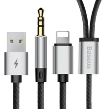 Baseus 2 в 1 USB кабель для iPhone кабель и Aux аудио кабель наушники адаптер для iPhone X к Jack мм 3,5 мм USB зарядное устройство