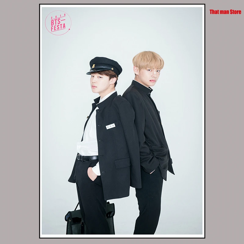 Kpop bangtan Плакаты для мальчиков наклейки на стену белая бумага печать украшение дома 42*30 см