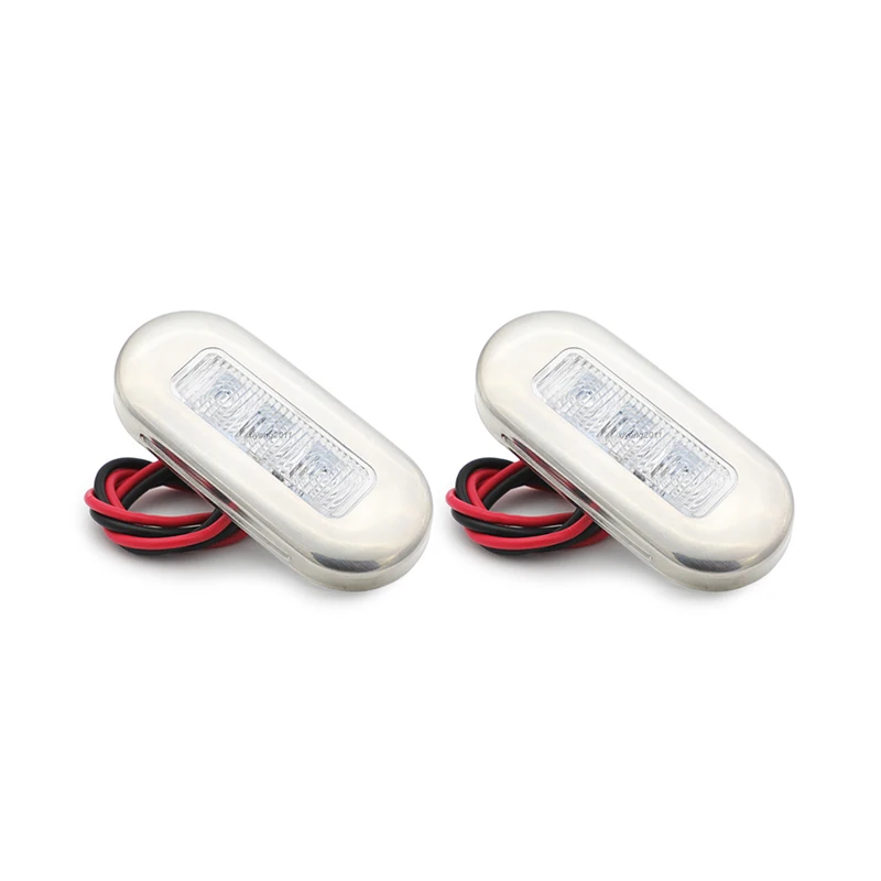 

1Pair Marine Stainless Steel LED Navigation Lights 12V Boat Signal Warning Lamp Red/Yellow/Green/Blue/White