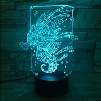 

Animal Seahorse LED Night Light Touch Sensor 7 Color Changing Decorative Lamp Child Kids Baby Kit Nightlight Seahorse 3D Lamp