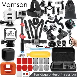 Vamson для Gopro hero 4 Session аксессуары комплект супер комплект монопод нагрудный ремень для экшен камеры Go Pro hero 4 Session VS14