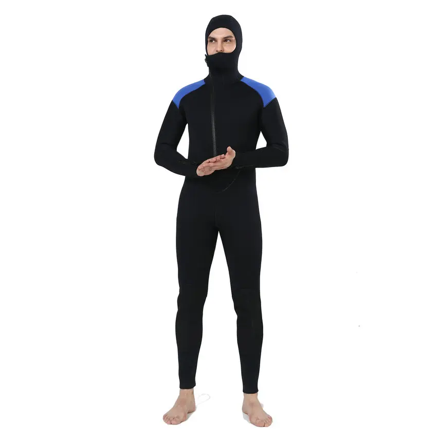 Realon Wetsuit Men 5mm Scuba Diving Suit Full Suits Hoodie Front Chest Zip Wetsuit Snorkeling Suits Jumpsuit  (6)