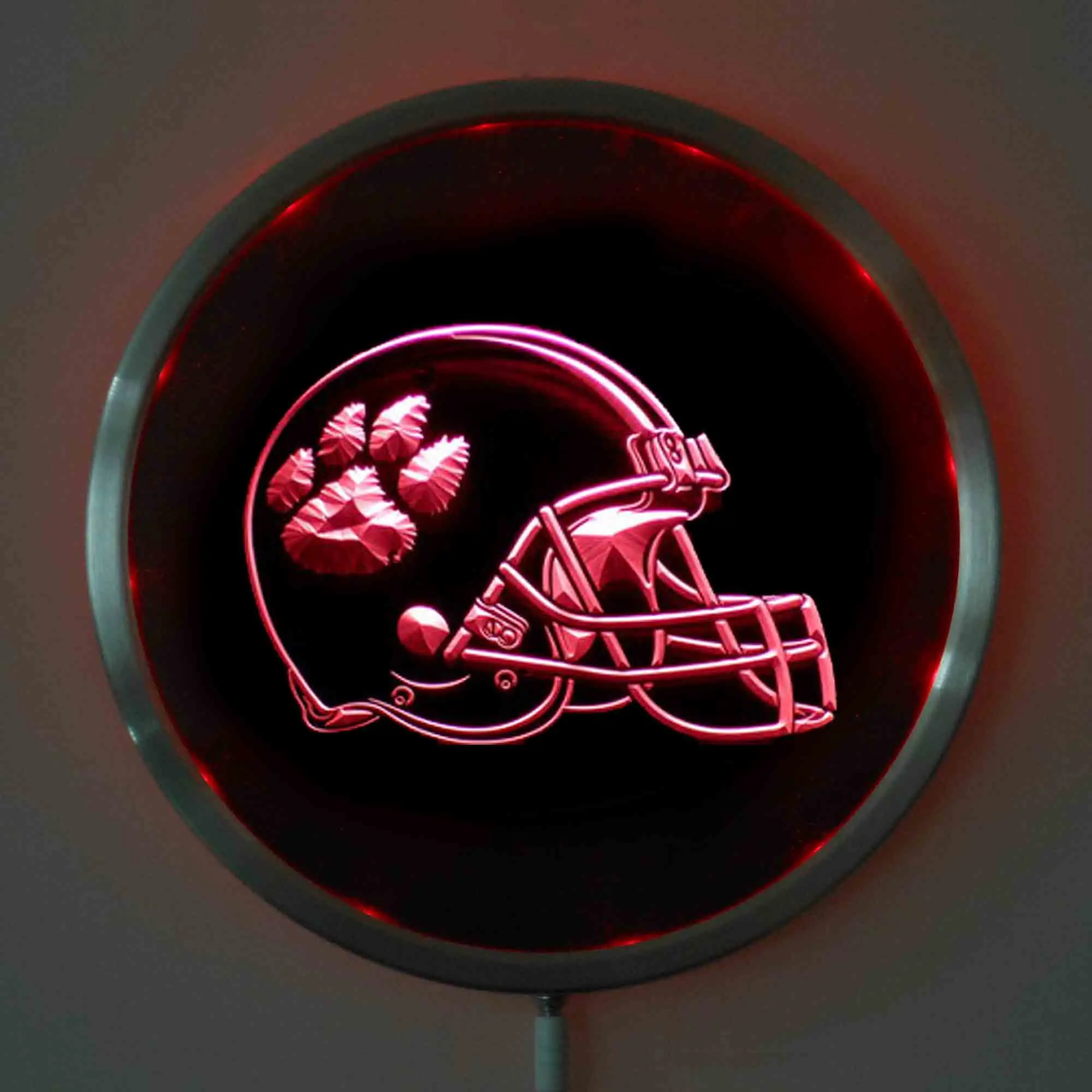 rs 0158 Clemson Tigers LED Neon Round Signs 25cm/ 10 Inch Bar Sign with