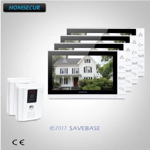 

HOMSECUR 9" Wired Hands-free Video Door Phone Intercom System with White Camera for Apartment