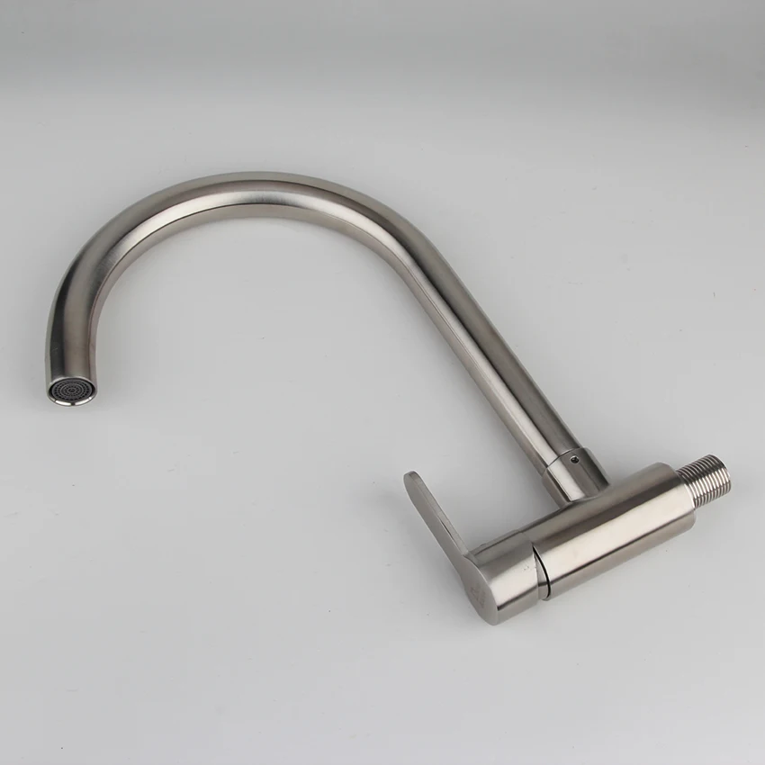 kitchen faucets wall mounted kitchen faucet 304 stainless steel kitchen sink single holder single hole brushed  kitchen taps