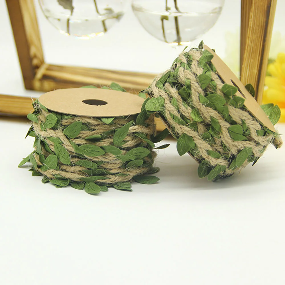 

5meters/roll DIY Artificial Leaves Twine String With Leaf Silk Leaves Flower Garlands Home Garden Wedding Party Decoration