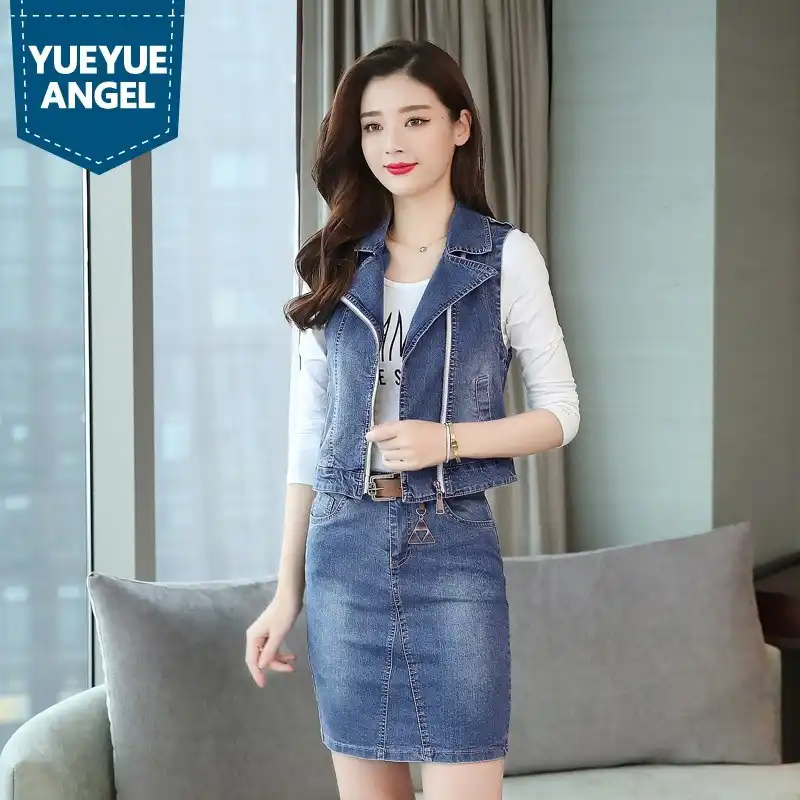 denim three piece suit