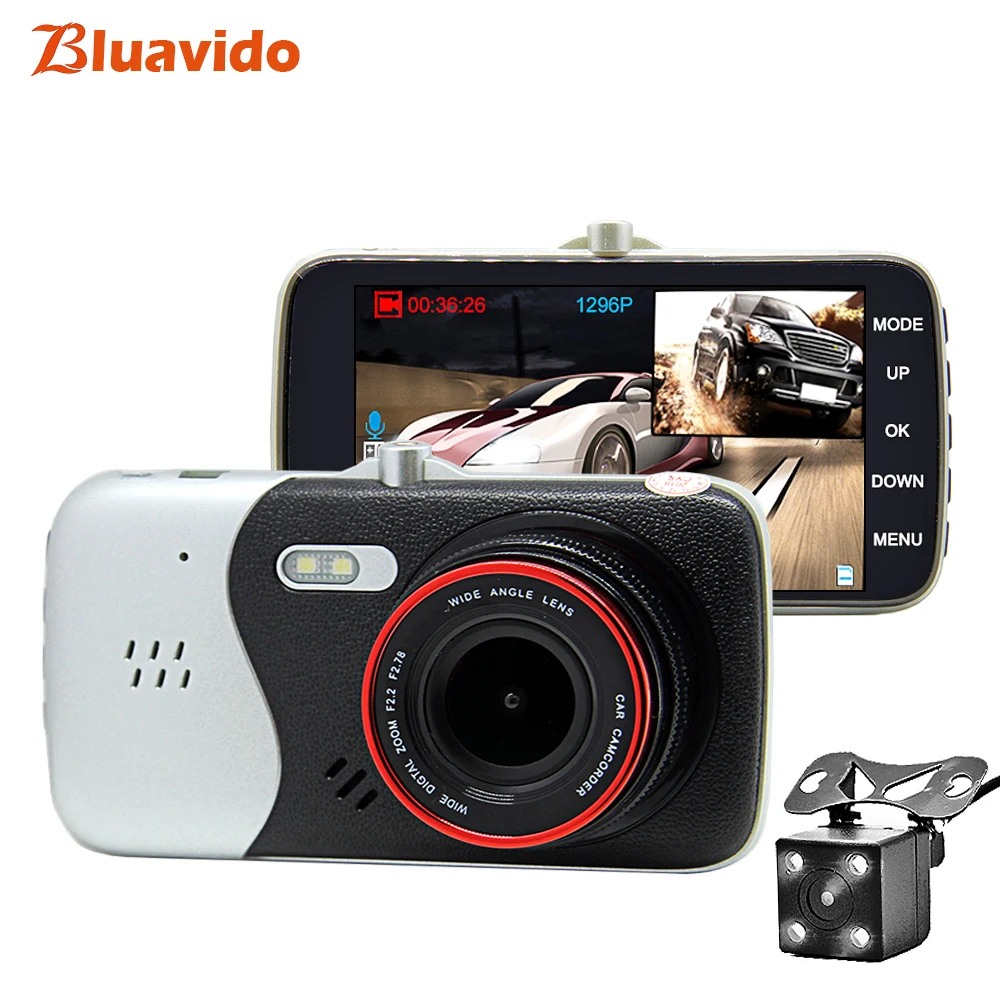 Bluavido 4 &quotIPS тире камера Full HD 1080P Видеорегистраторы для автомобилей ADAS WDR с функцией