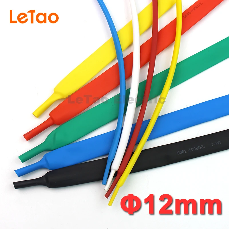 

1Meter/lot heat shrink tube 2:1 shrinkable tubing 12mm assorted cable sleeve flexible wrap kit Size 1mm-12mm kit high quality