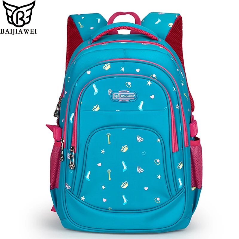 

BAIJIAWEI 2017 Primary School Bag for Boys Girls Kids Backpack Waterproof Nylon Backpacks Big Capacity Breathable Children Bag