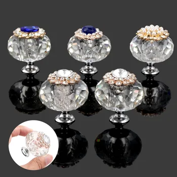 

DRELD 42mm Diamond Crystal Glass Knobs Cupboard Pulls Cabinet Knobs and Handles Kitchen Handles Furniture Handle dolap kulpu