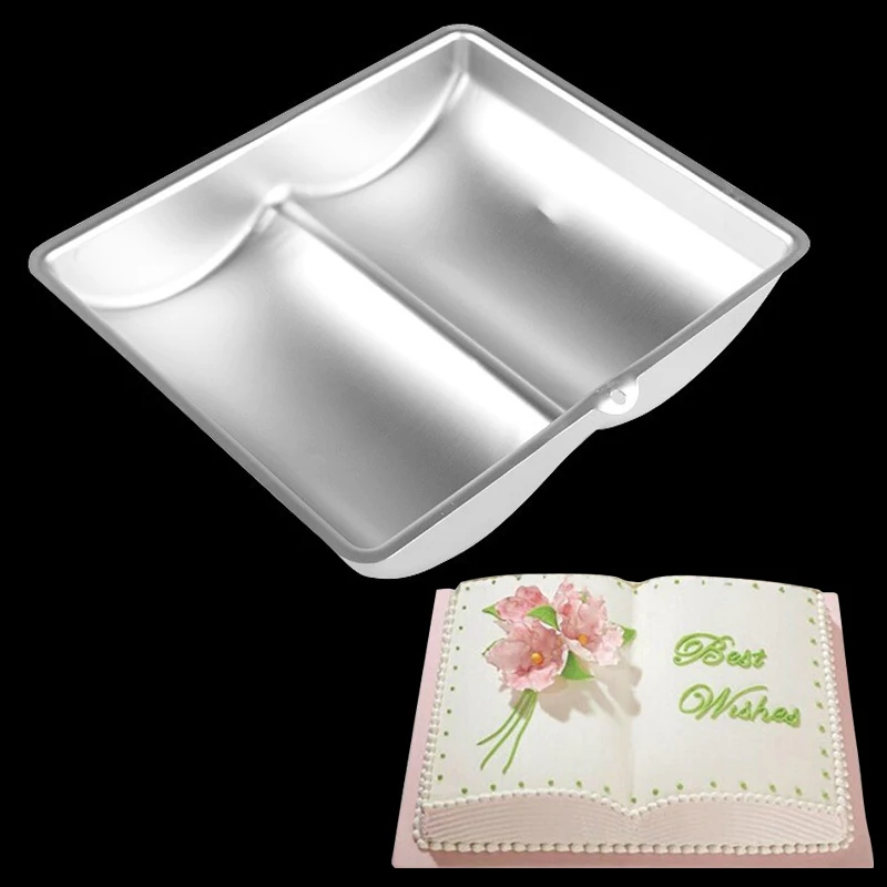 JX-LCLYL 3D Open Book Shape Pastry Mold Cake Fondant Pan Tin Decoration Mould Tray New