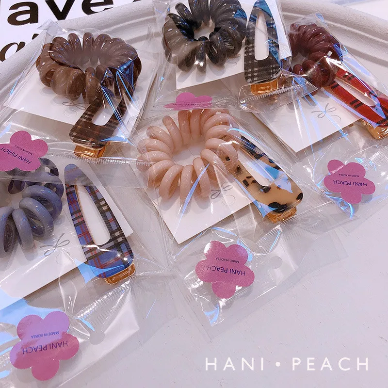

Free shipping Korean style fashion girl candy color hair rubber haiclips rope telephone Hair ring line Elastic hairband