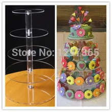 Горячая акриловая 5 ярусная подставка для свадебного торта украшение для свадебного торта