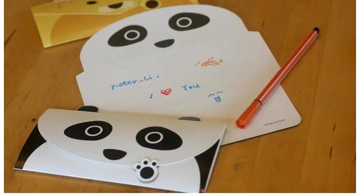 Милые конверты для карт в виде животных, панда/медведь/собака/лиса/свинья/кролик, открытки для сообщений, подарочные открытки для детей, пригласительные открытки