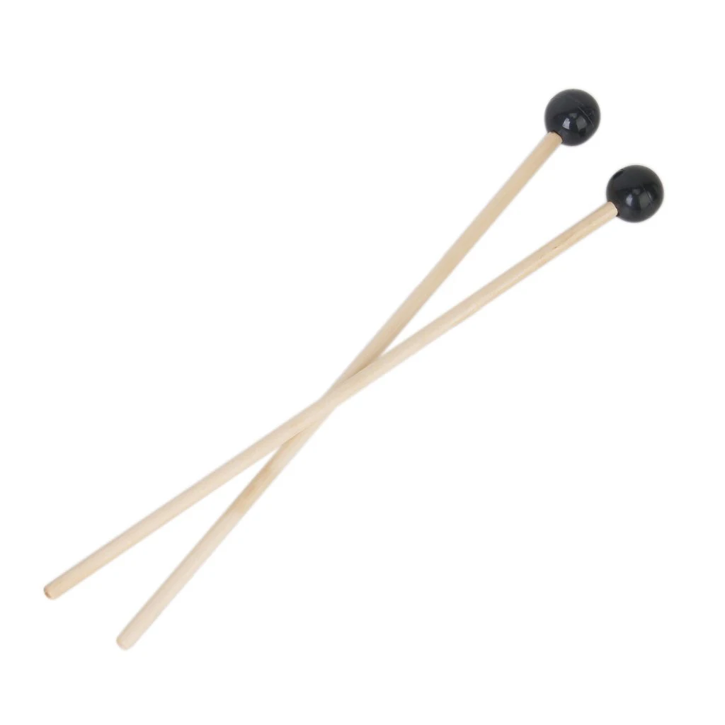 2 x Hardwood Glockenspiel Mallets Sticks Rubber Headin Parts