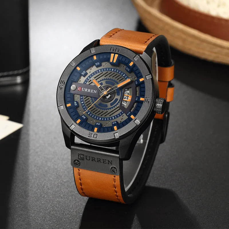 

Luxury Brand Men Sport Watches Men's Quartz Clock Analog Male Army Military Leather Wristwatch Big Dial Montre Homme Watch