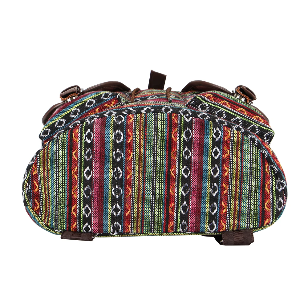 SANSARYA New Thai Woven Retro Aztec Women Backpack Bohemian Boho Drawstring Rucksack Hippie Vintage Teen Girls School Bags