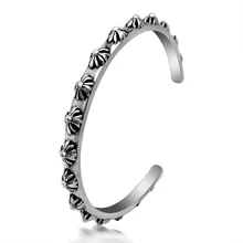 Fashion jewelry titanium steel bracelet Cross open bracelet punk jewelry Titanium steel jewelry bangles
