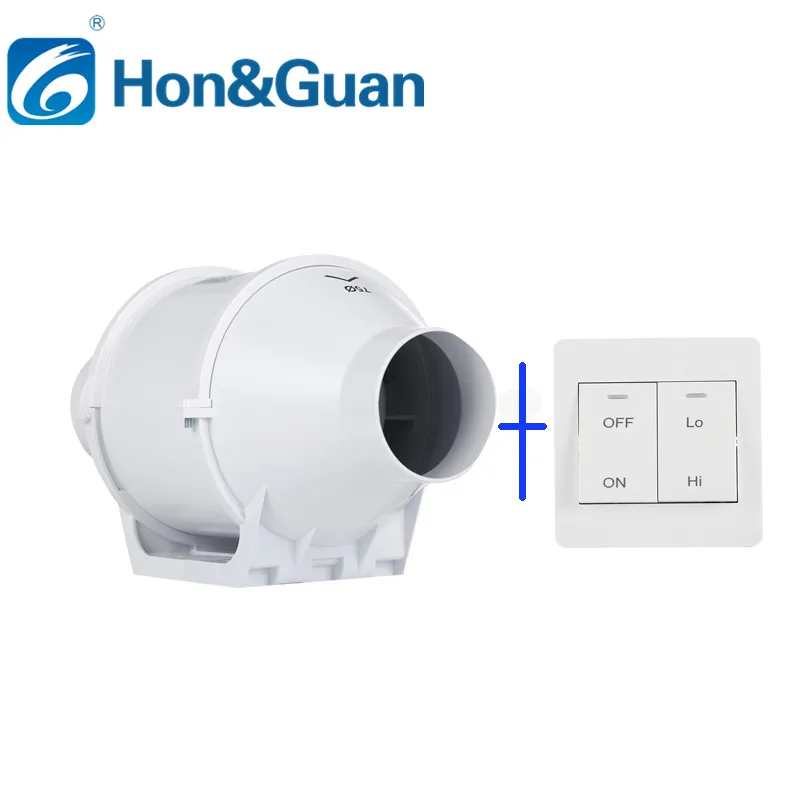  3''High Efficiency Home Inline Duct Fan with Dual Speed Control Switch Ventilation Extractor Fan for Kitchen Bathroom Supplies