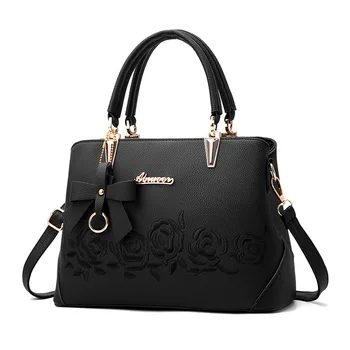 

Women Bag Vintage Handbag Casual Tote Fashion Women Messenger Bags Shoulder Top-Handle Purse Wallet Leather 2018 New Black Blue