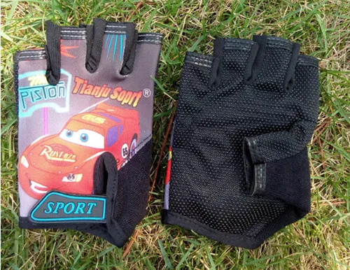 Детские перчатки для шоссейного велосипеда, дышащие перчатки для езды на горном велосипеде, MTB, велосипедные перчатки для детей, спортивные перчатки для мальчиков и девочек - Цвет: car black