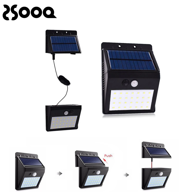 Наружная отдельная садовая Солнечная лампа 20 30Leds PIR датчик движения