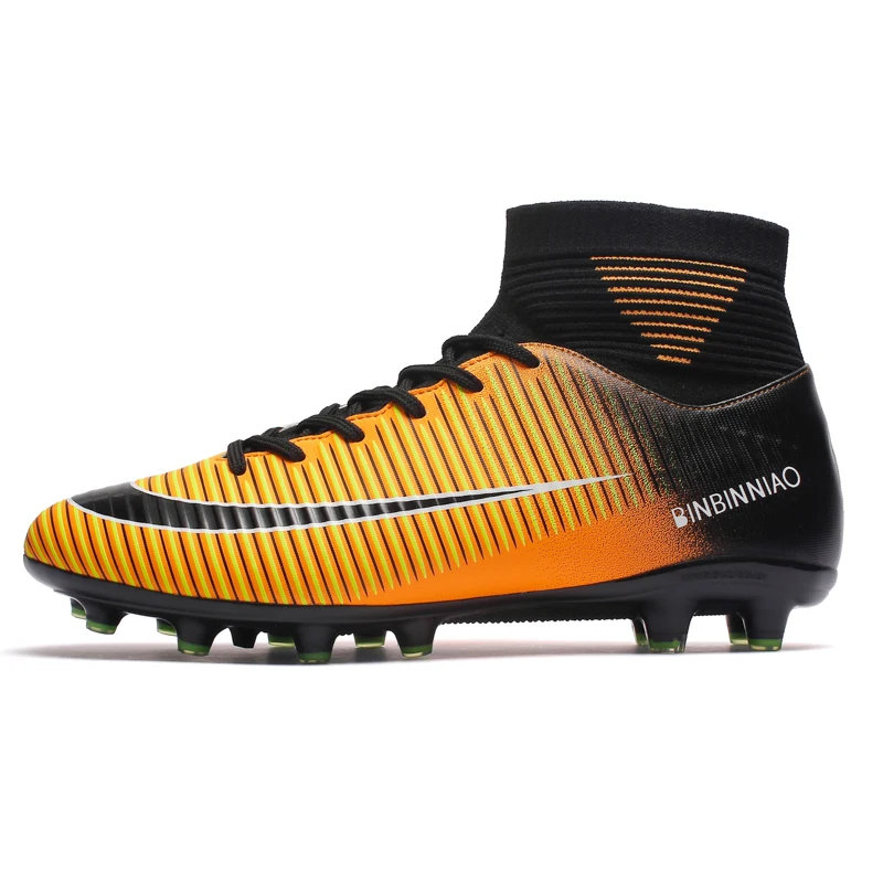 Beste ZHENZU Outdoor Mannen Voetbal Schoenen Kids Jongens Schoenplaten Voetbalschoenen Lange Spikes Sport Sneakers Maat 35 44 scarpe da calcio