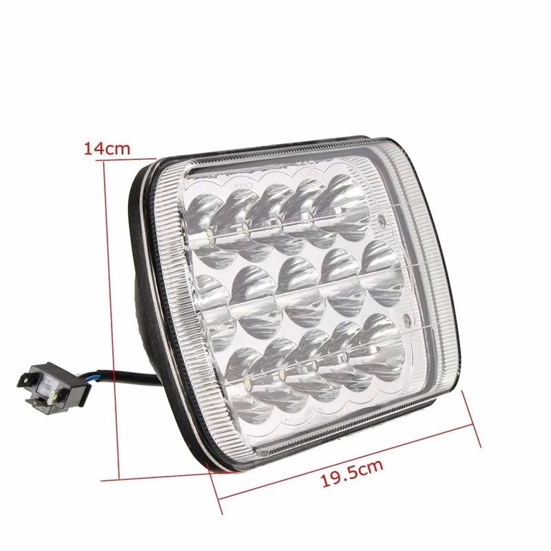 7x6 H6014 6052 6054 CHROME CRYSTAL 45W CREE LED HI LOW HEADLIGHTS CONVERSION.j7