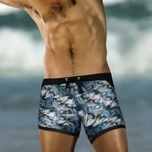 Мужские быстросохнущие пляжные купальные плавки с принтом, женский купальник для серфинга, купальный костюм из хлопка и лайкры, удобные пляжные шорты, плавки, повседневные шорты